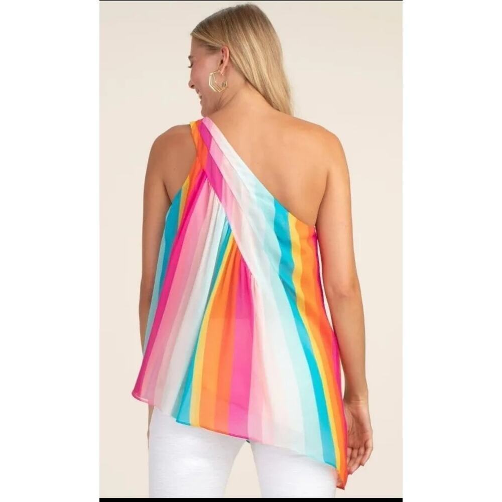 Trina Turk Infinity Silk colorful top size S - Picture 2 of 5